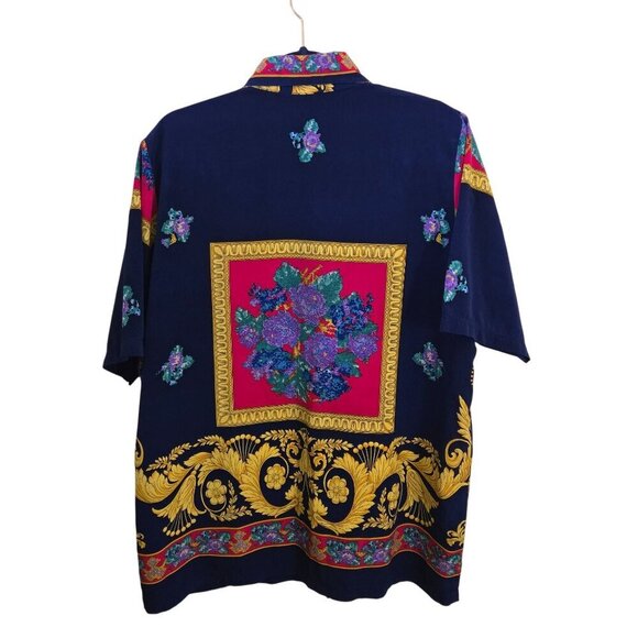 Colorful Designer Inspired Miami Shirt No Labels Gorgeous Statement Piece Size L - Picture 2 of 5